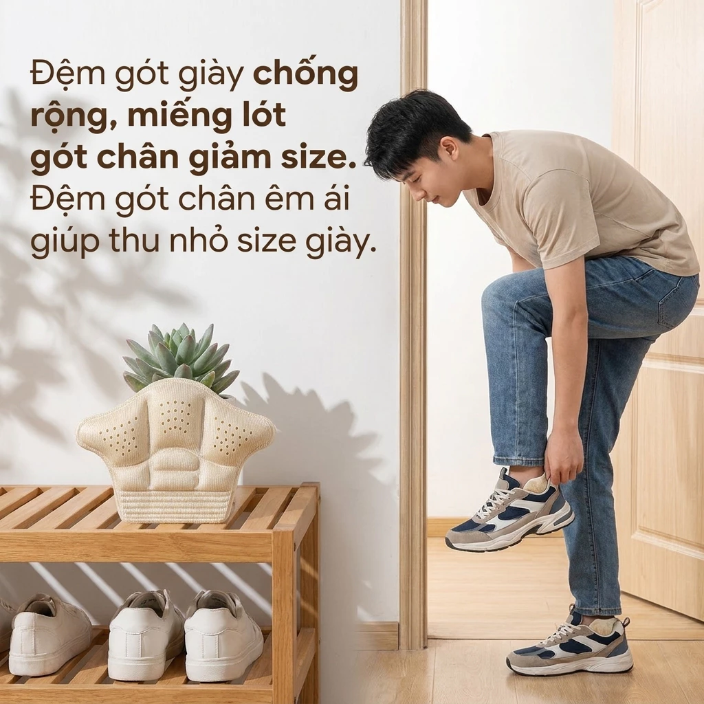 Miếng Lót Gót Giày Silicon Giảm Size Chống Rộng Hỗ Trợ Đi Lại Êm Chân