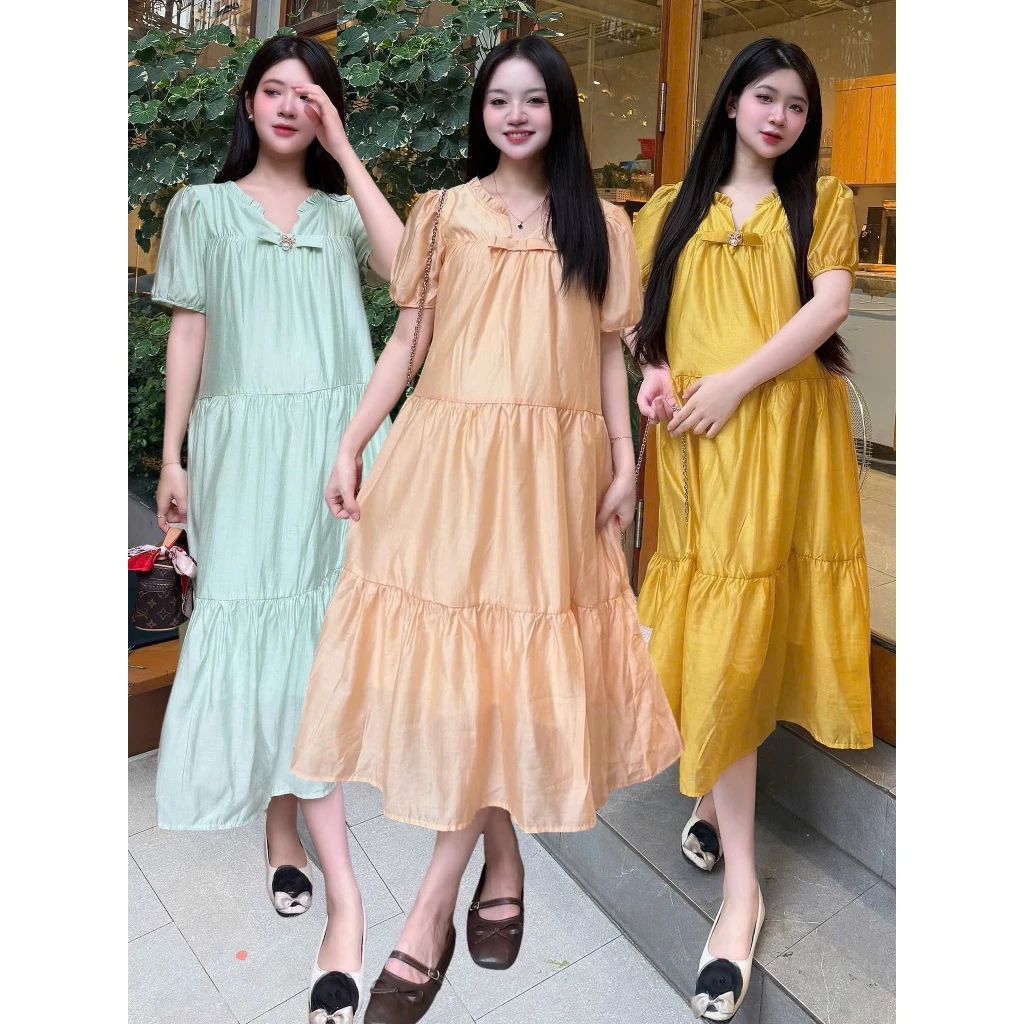 Đầm váy bầu công sở,váy bầu mùa hè MAMI MS85 đi làm đi chơi thiết kế cho mẹ bầu sang trọng chất liệu tơ thêu cao cấp