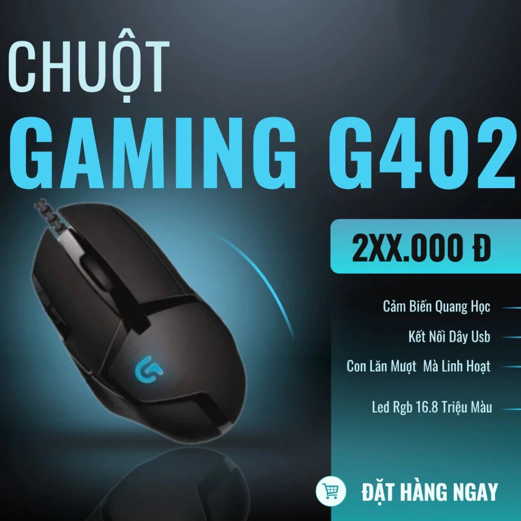 Chuột Máy Tính Có Dây Logitech Gaming LED RGB G402 OEM Thế Hệ Mới Độ Chính Xác Cao Tốc Độ 4000 DPI