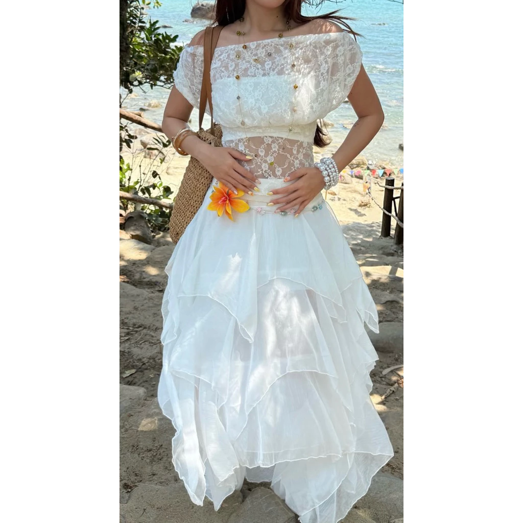 [Sheer Top] Áo Trễ Vai Ren Cao Cấp Xuyên Thấu Mặc Nhiều Kiểu - Tặng kèm áo ống