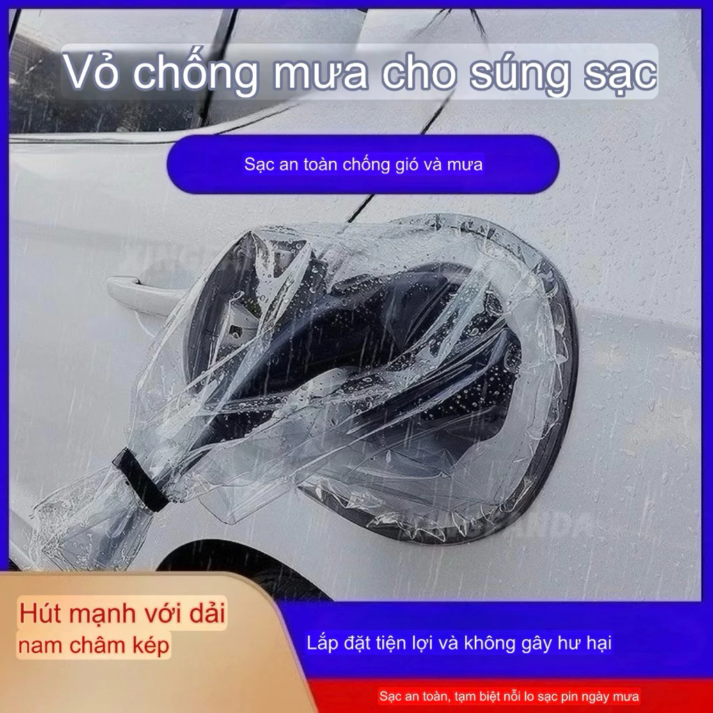 Túi Che Cổng Sạc Xe Điện EV Chống Mưa Bụi - Bảo Vệ Đầu Sạc Xe Điện Khi Sạc Ngoài Trời, Nam Châm Hít Từ Cố Định Chắc Chắn