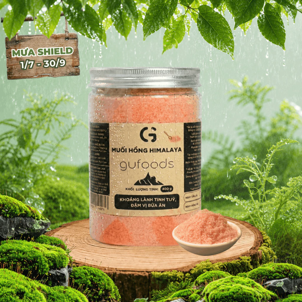 Muối hồng Himalaya GUfoods (dạng hạt mịn) - Tự nhiên, Eat Clean, Giàu khoáng chất (100g/400g/1kg)