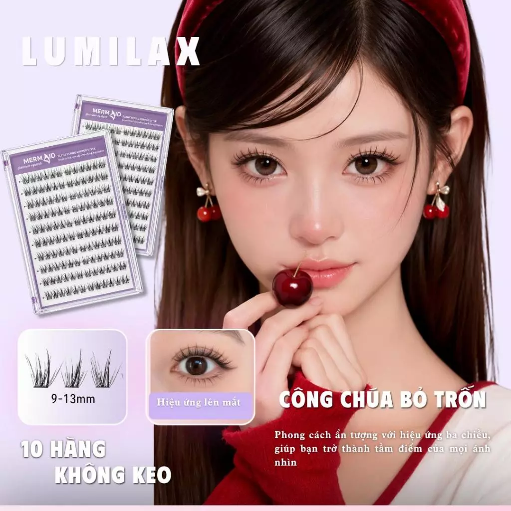 Mi Giả Công Chúa Bỏ Trốn Không Keo – Mi Tự Dính Tự Nhiên, Dễ Gắn, Tái Sử Dụng, Hiệu Ứng Mắt To, 120 Cụm