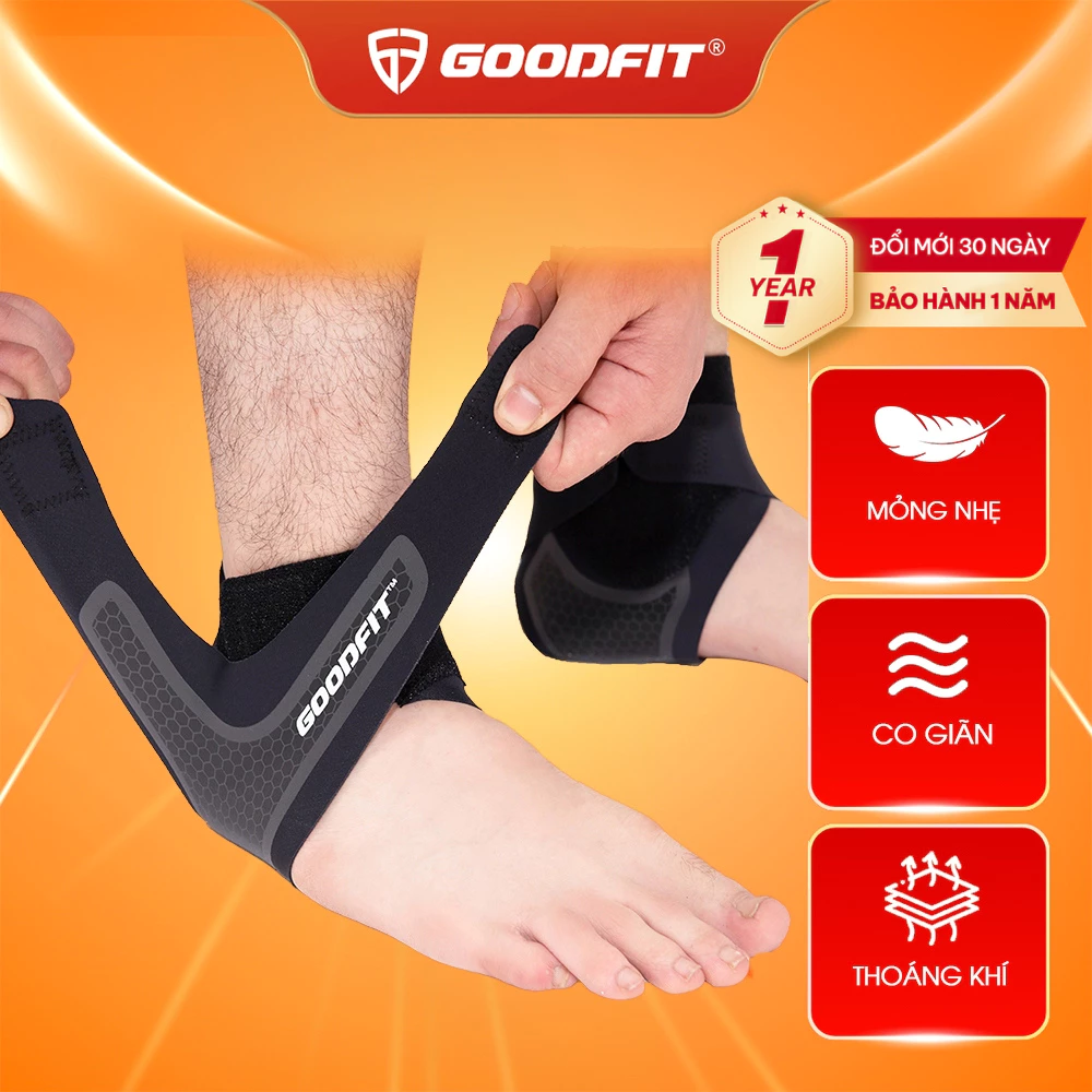 Băng quấn cổ chân, mắt cá chân, băng cổ chân đá bóng chính hãng GoodFit GF611A, mỏng nhẹ thoáng khí