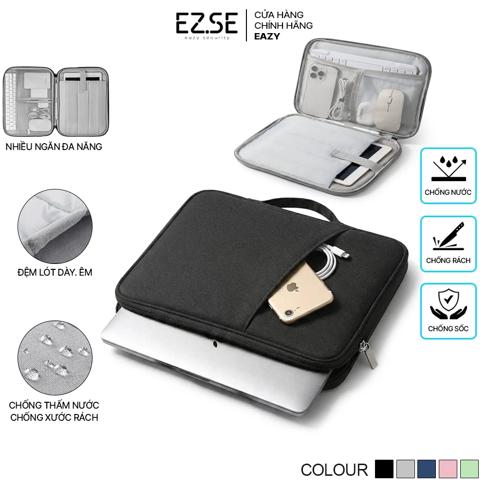 Túi đựng ipad laptop nhiều ngăn đa năng EAZY TS07 Túi chống sốc máy tính bảng macbook 09 - 15.6 inch