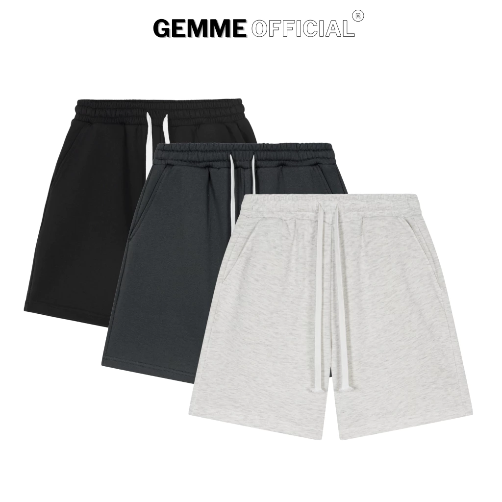 Quần short nam nỉ chân cua big size trên gối GEMME MEN, thể thao, năng động, big size 55kg - 150kg