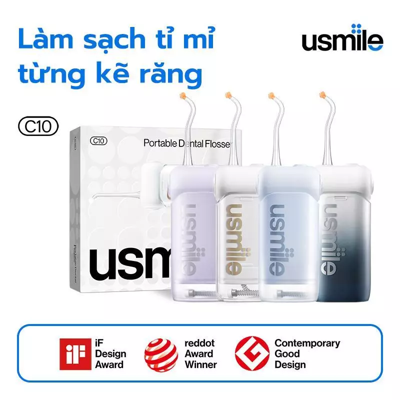 [New launch]Máy tăm nước sóng siêu âm usmile C10 Máy Tăm Nước Cầm Bảo hành 12 tháng -phun nước mạnh lên đến 95 ngà