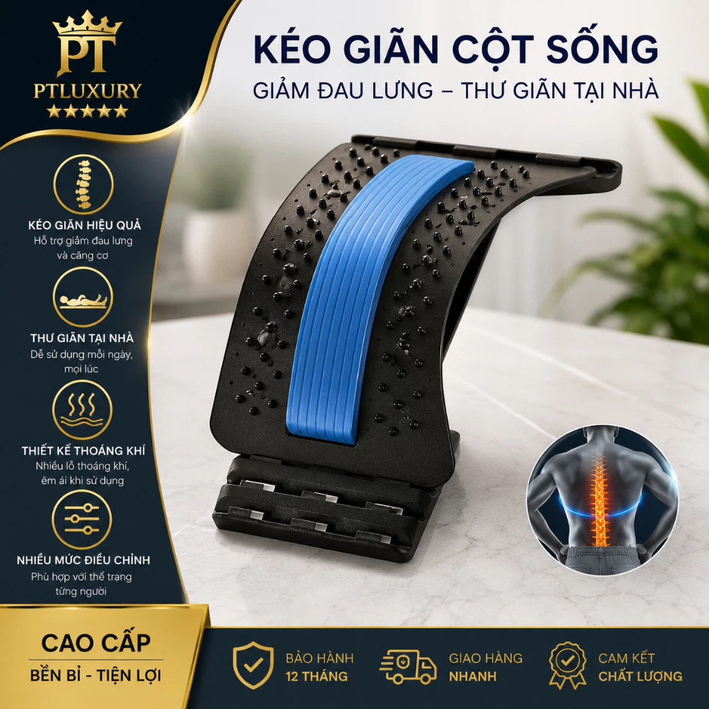 Dụng Cụ Massage Lưng,Cổ, Vai, Gáy Khung Nắn Chỉnh Cột Sống - PTLUXURY