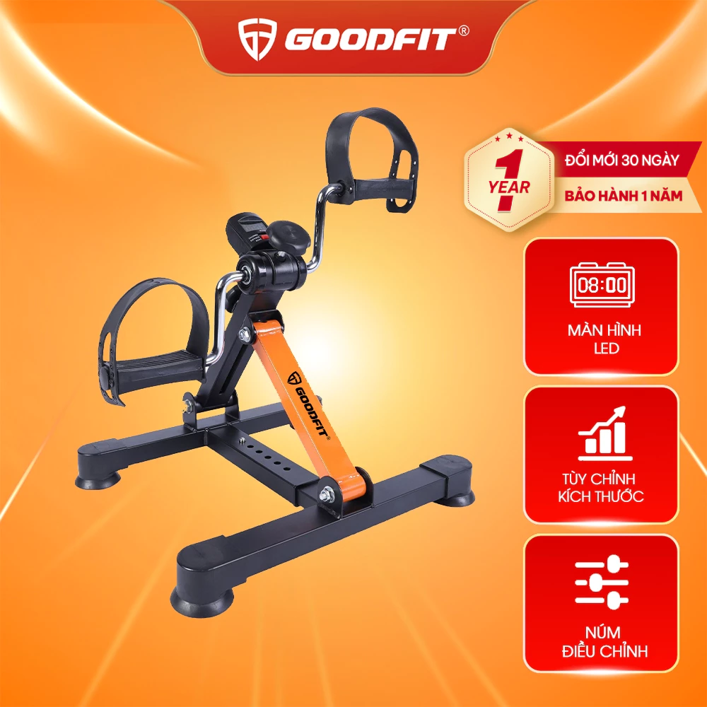 Xe đạp gấp gọn GoodFit GF006MB, xe đạp mini tập thể dục, tập phục hồi chức năng có đồng hồ điện tử