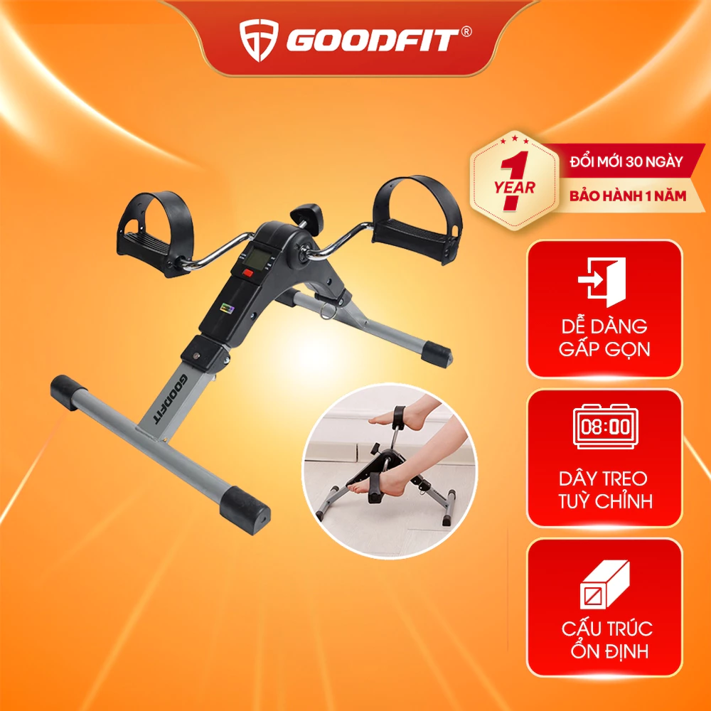 Xe đạp thể thao gấp gọn mini GoodFit tùy chỉnh độ nặng, tập luyện thể dục tại nhà GF002MB