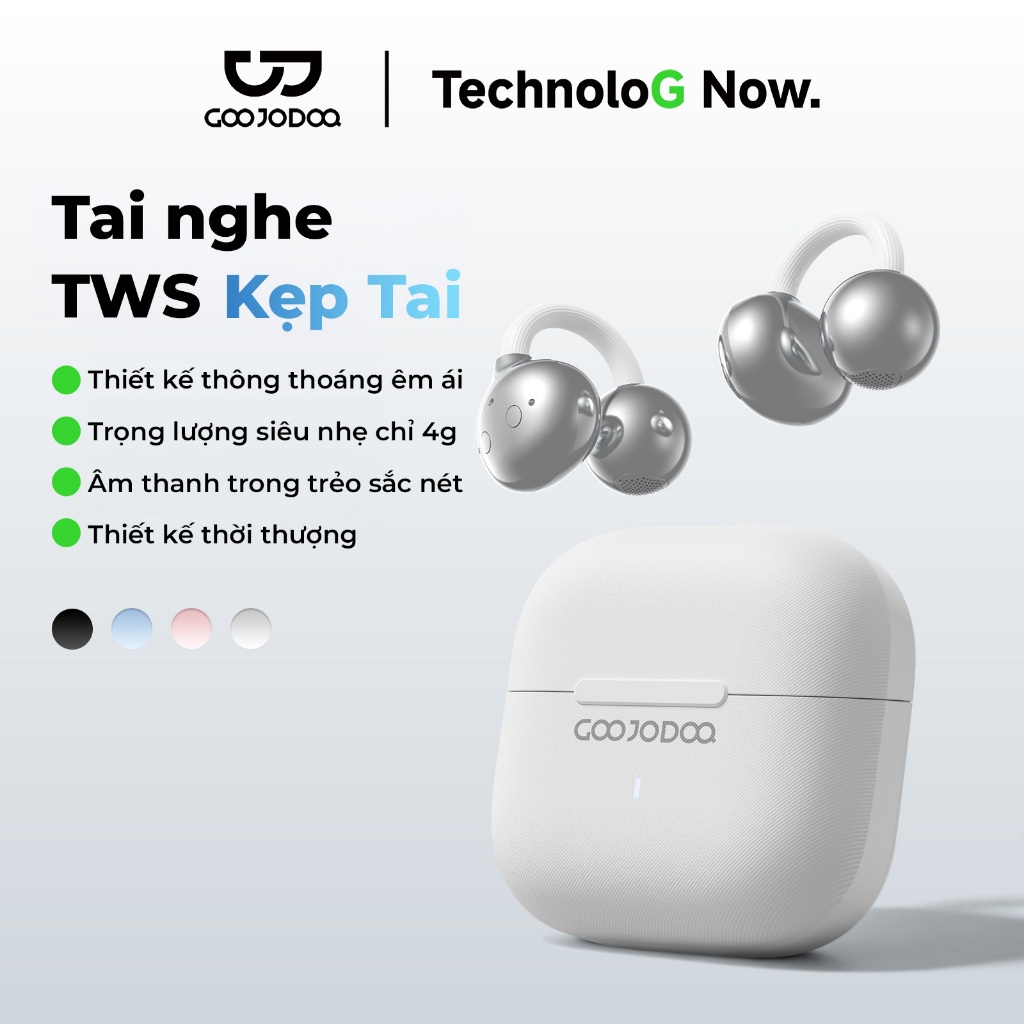 Tai Nghe Bluetooth 5.3 Dạng Kẹp GOOJODOQ Không Đau Tai, Nghe Được Âm Thanh…