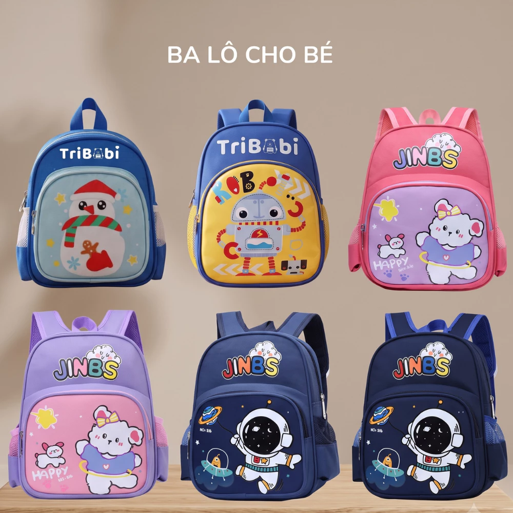 Balo cho bé trai bé gái đi học mẫu giáo mầm non hình đáng yêu cho bé từ 1-5 tuổi hình gấu vũ trụ D56