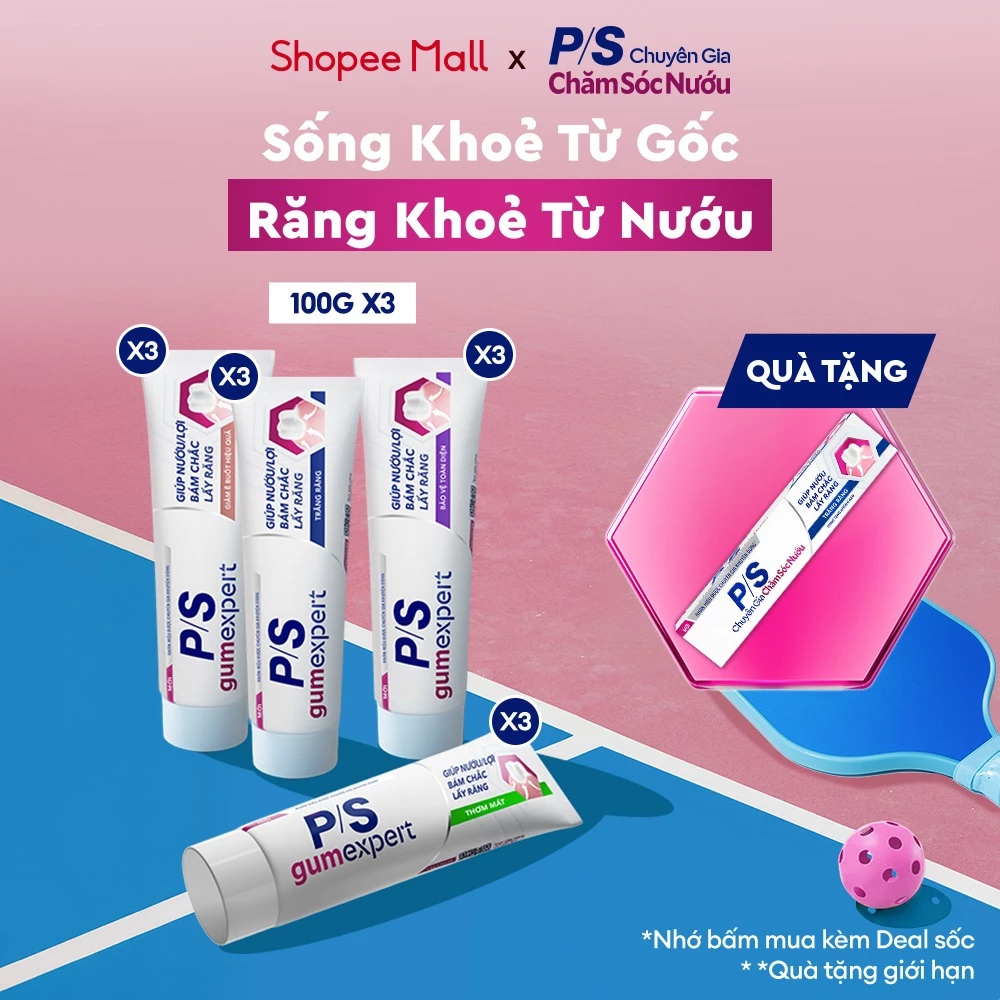 Combo 3 kem đánh răng P/S Chuyên gia Chăm sóc nướu 100g hỗ trợ giúp nướu khỏe răng chắc, cải thiện sức khỏe nướu