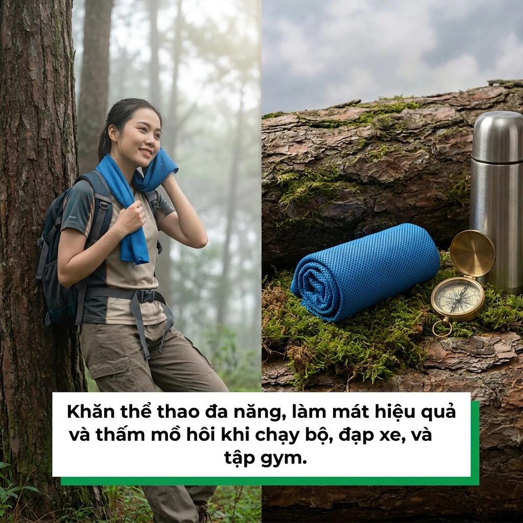 Khăn lau mồ hôi thể thao đa năng, thấm hút tốt, dùng cho gym, chạy bộ, đạp xe, leo núi