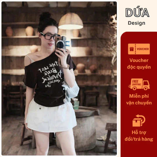 P32 Áo Trễ Vai The Last Life Chất Phông Giấy Thoáng Mát Phù Hợp Đi Chơi Đi Biển