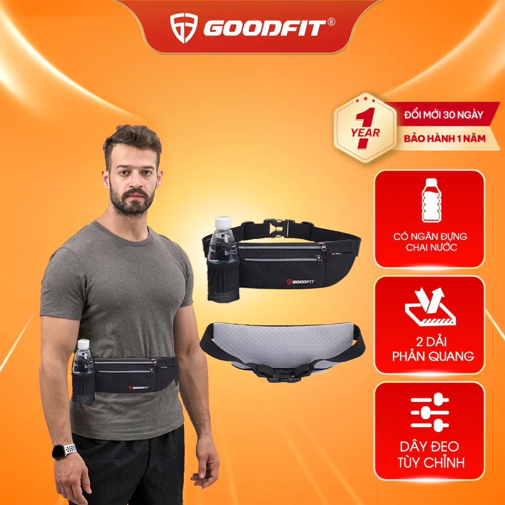 Đai chạy bộ, túi đeo hông chạy bộ đựng điện thoại chống nước GoodFit GF08R