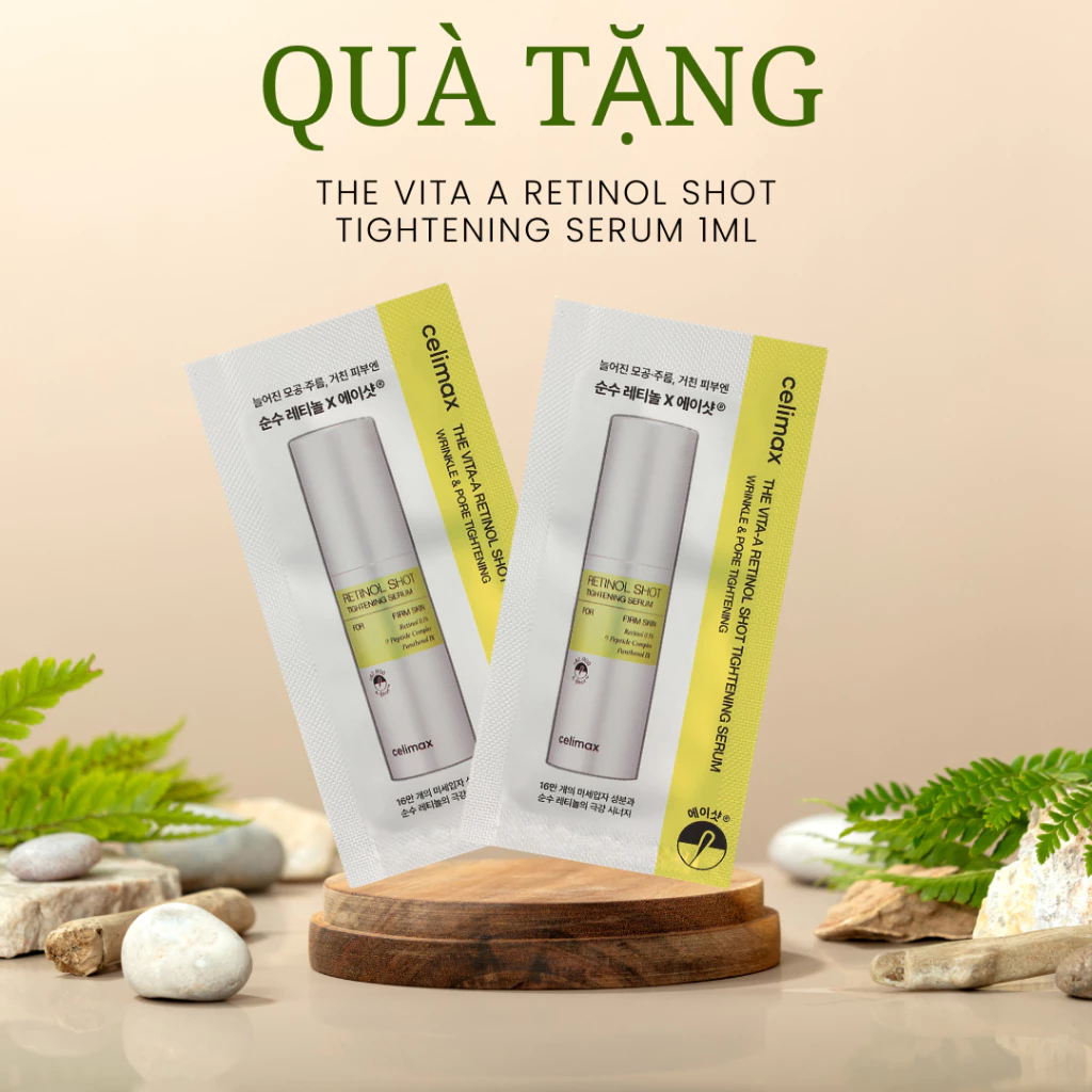 [QUÀ TẶNG KHÔNG BÁN] 2 Sachet Serum Hỗ Trợ Dưỡng Sáng, Thu Nhỏ Lỗ Chân Lông Celimax The VITA-A Retinol Shot Tightening