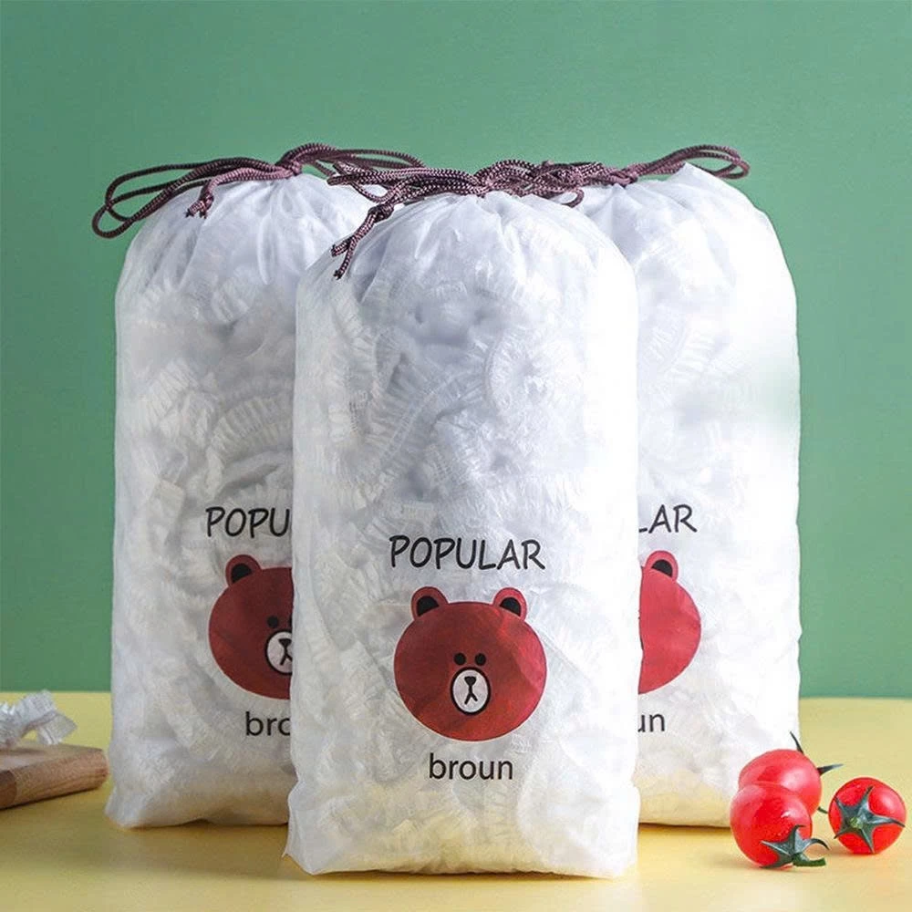Set 10 túi màng bọc thực phẩm PE hình gấu có chun co giãn siêu dai, Túi gấu bọc thực phẩm