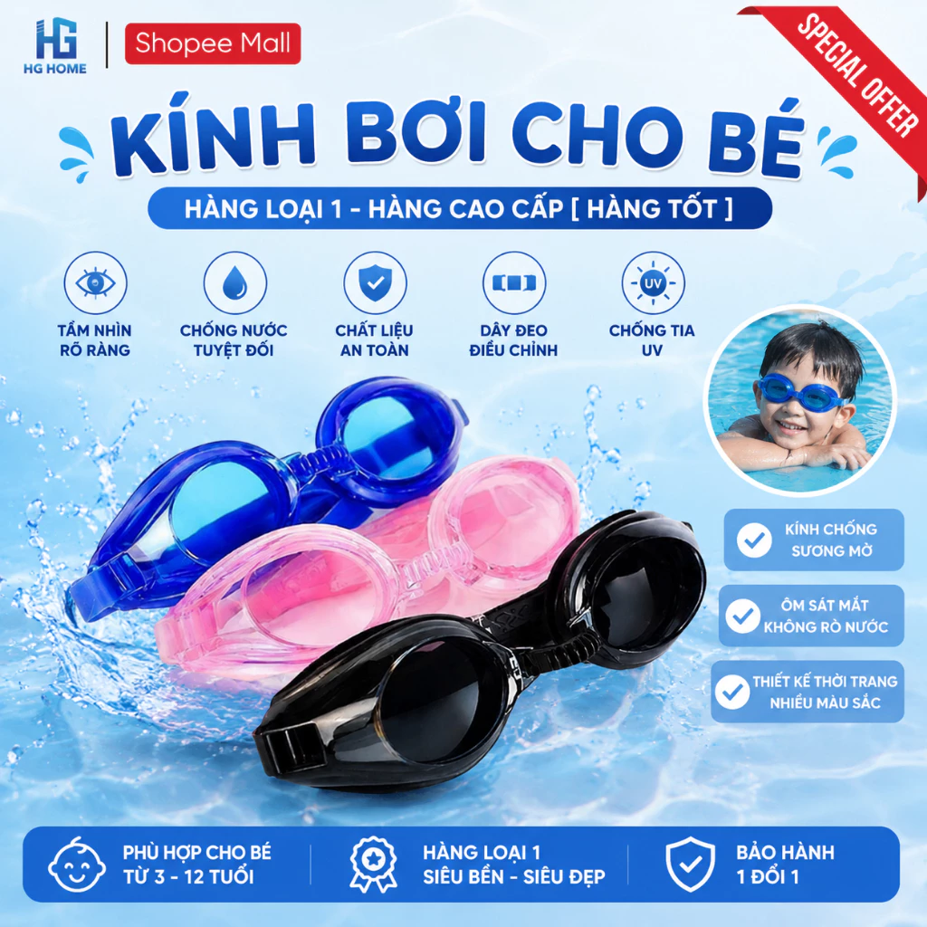 Kính Bơi Cho Bé Hàng Loại 1 - Kính bơi cho trẻ em hàng cao cấp [ HÀNG TỐT ] HGHOME