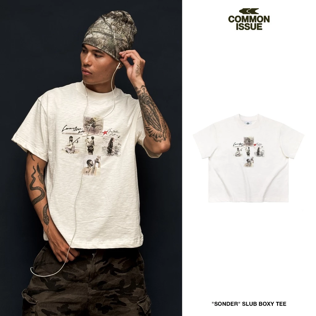Áo Thun Form Boxy "SONDER” Chất Vải Slub Premium Cotton 250gsm Unisex Nam Nữ | Common Issue