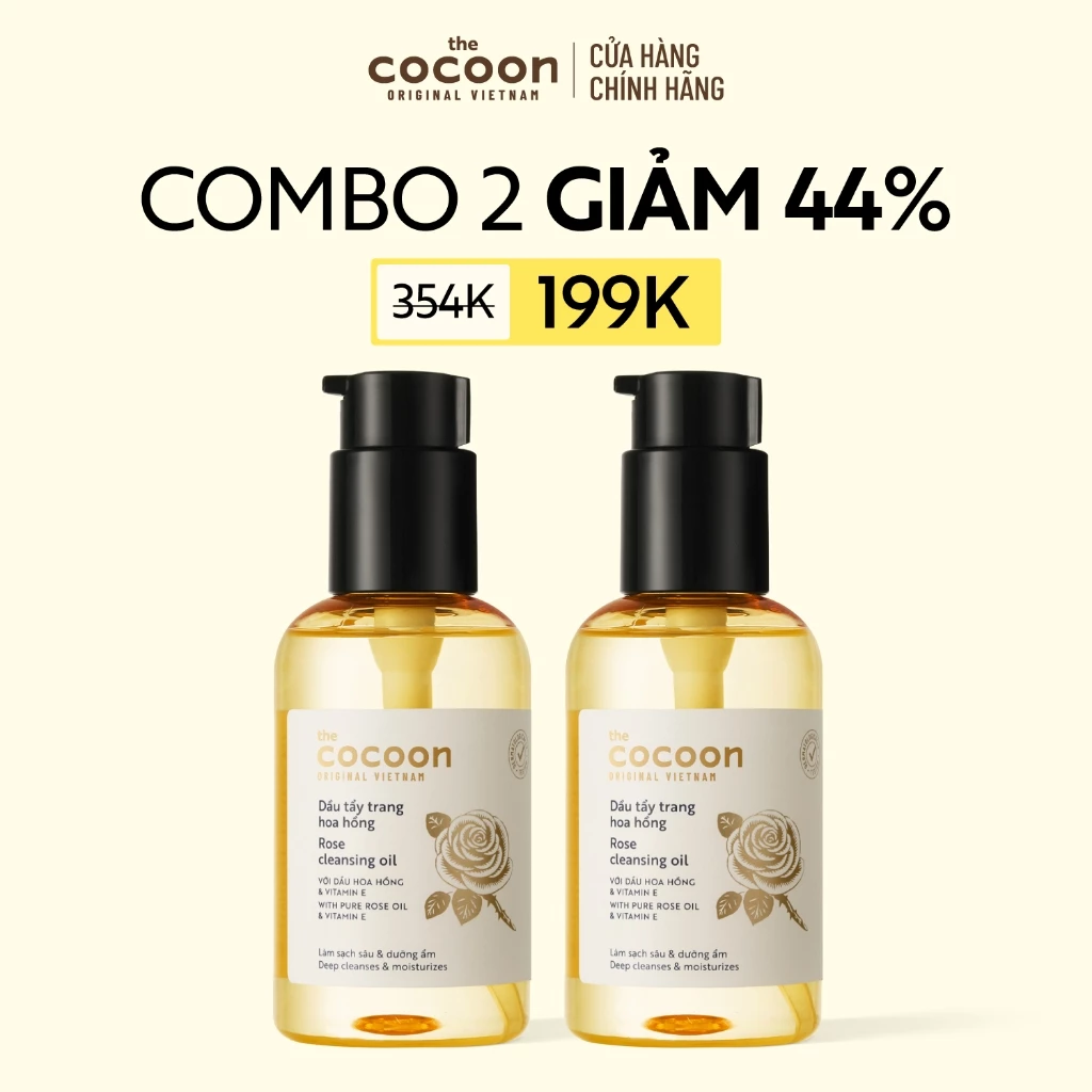 [MUA 2 GIẢM 44%] Combo 2 Dầu tẩy trang hoa hồng Cocoon 140ml