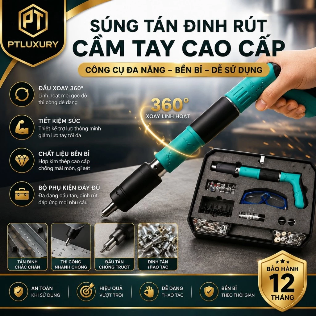 Máy Bắn Đinh Hạt Nổ Bê Tông Kèm 50 Đinh Chịu Tải Trọng Cao Sử Dụng An Toàn