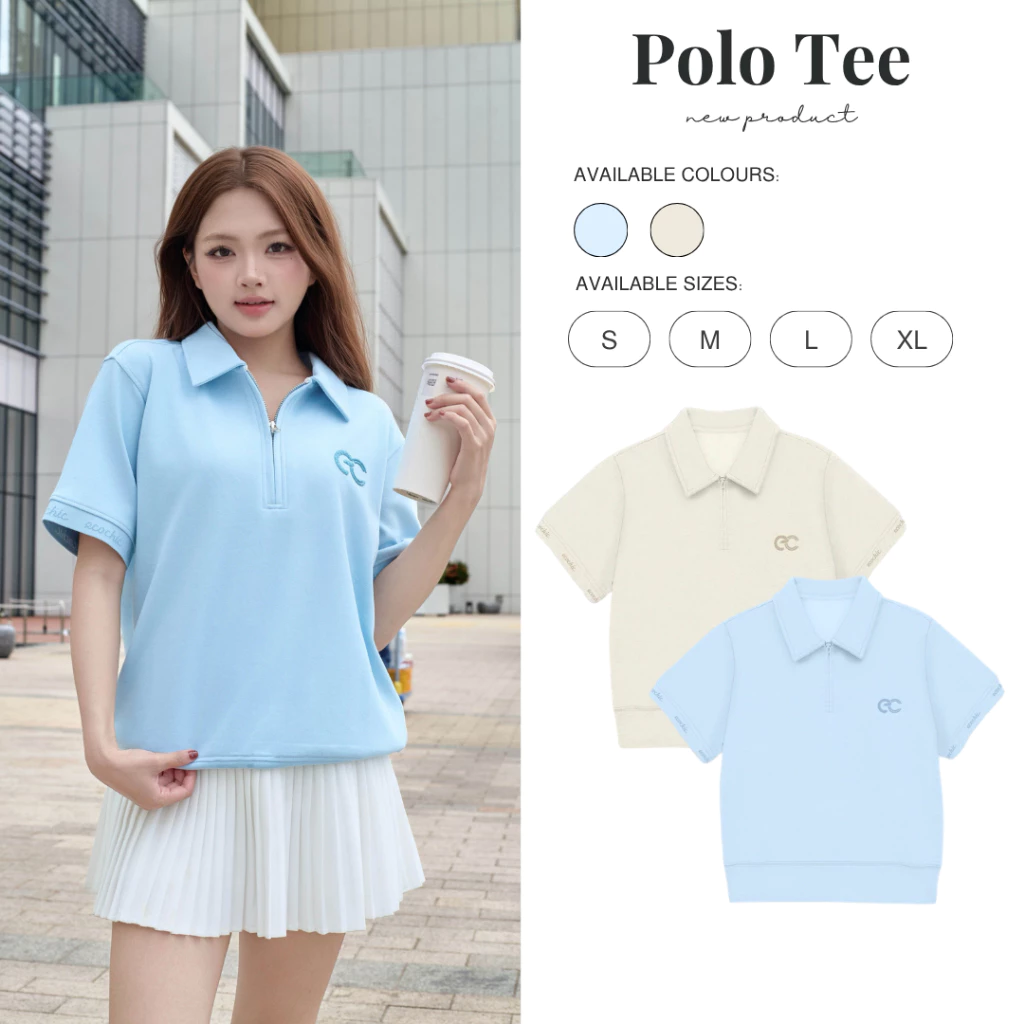 Áo Thun Polo MONARQUE ECOCHIC Logo Cao Su 3D Bo Gấu Nhẹ Bo Tay Rib Dệt Chữ Định Lượng 260grm Chính Hãng B164