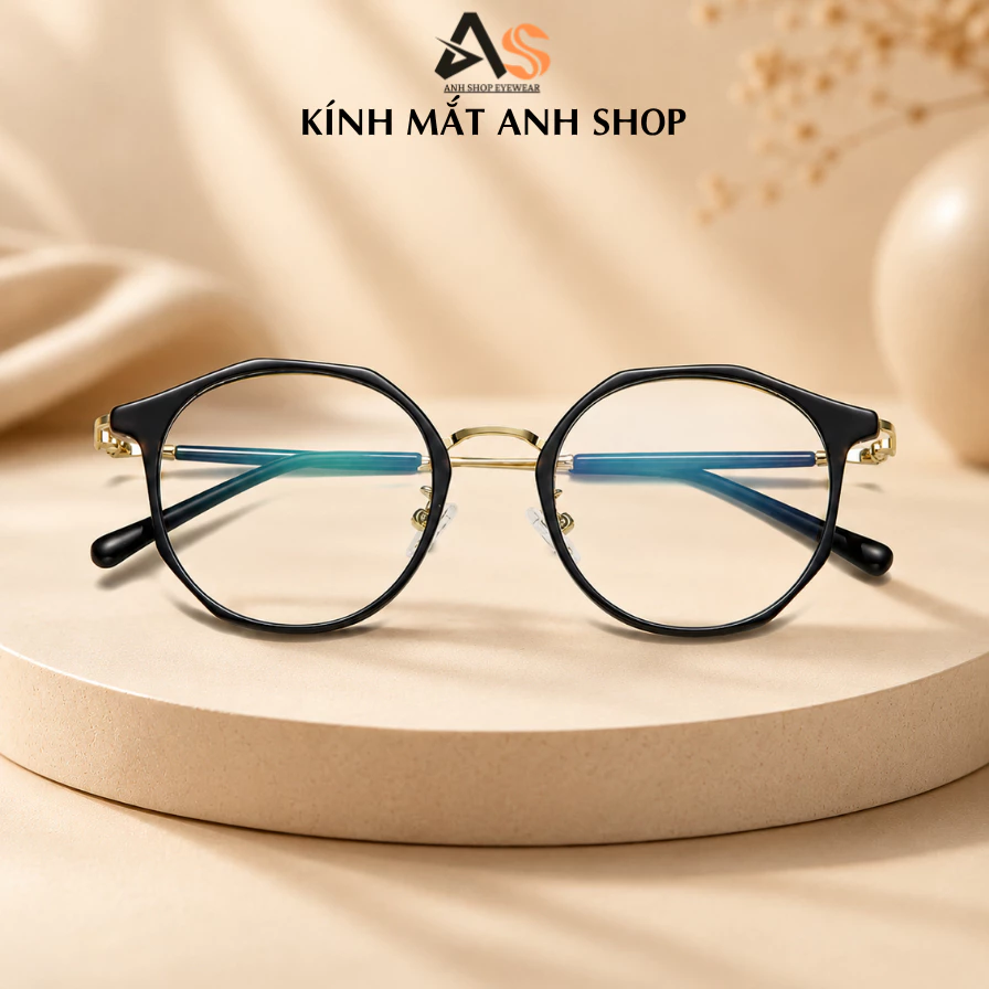 Kính tròn nhựa dẻo kim loại cao cấp thời trang 22641A