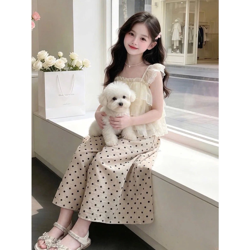 set quần xuông đũi phối áo tầng