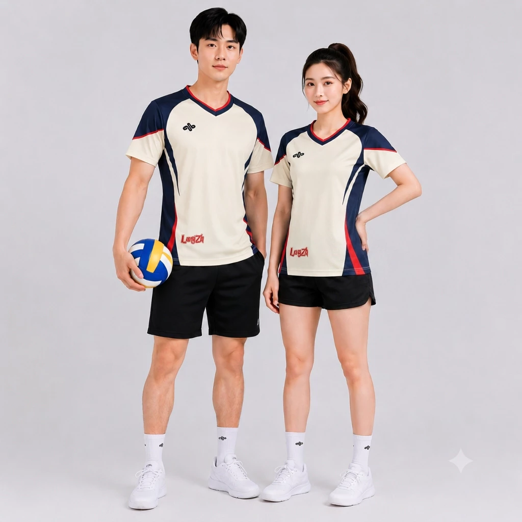 Bộ quần áo bóng chuyền longzh BE NHẠT in tên số, thể thao vải mè thái, co giãn, thấm hút, đủ size