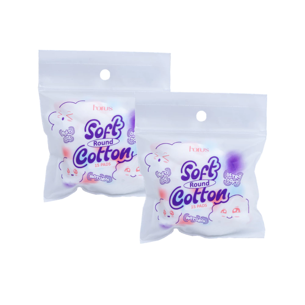 [QUÀ TẶNG KHÔNG BÁN] 2pcs Horus Bông tẩy trang tròn Round Soft Cotton Pads 15 pads - Ultra Soft