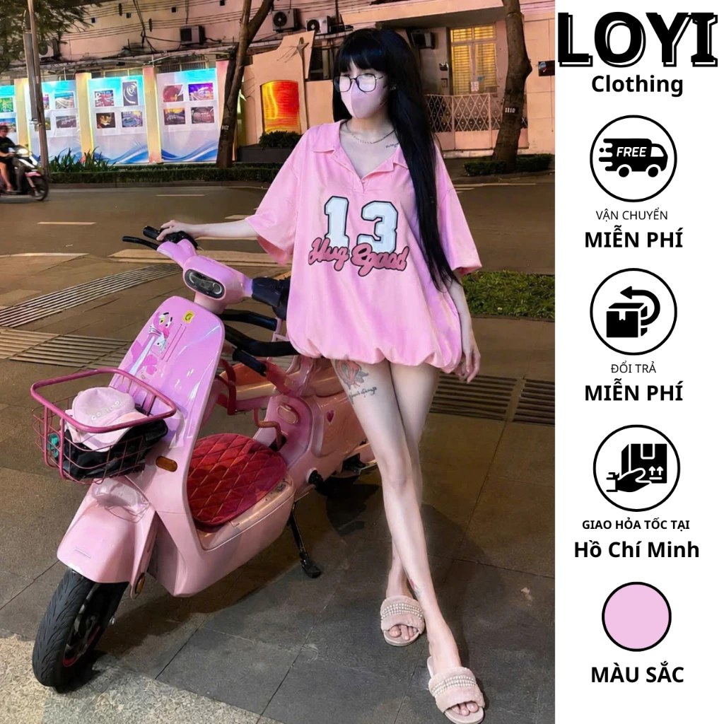 [Hỏa Tốc] Áo Váy Thun Form Rộng In Số 13 Dáng Babydoll, Áo Phông Nữ Tay Lỡ Hot Trend Mùa Hè 2026
