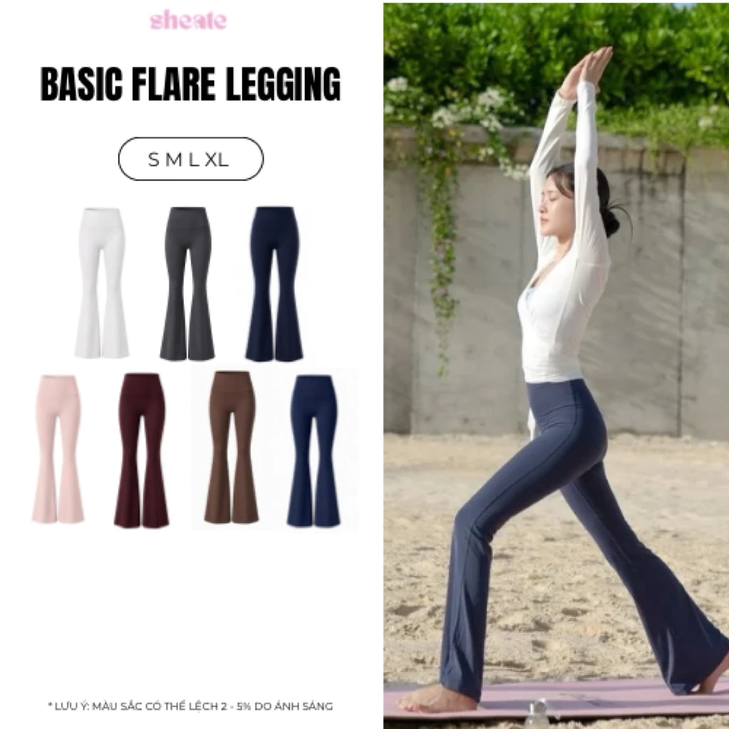 BASIC FLARE LEGGING | Quần ống loe thể thao cạp cao có 7 màu