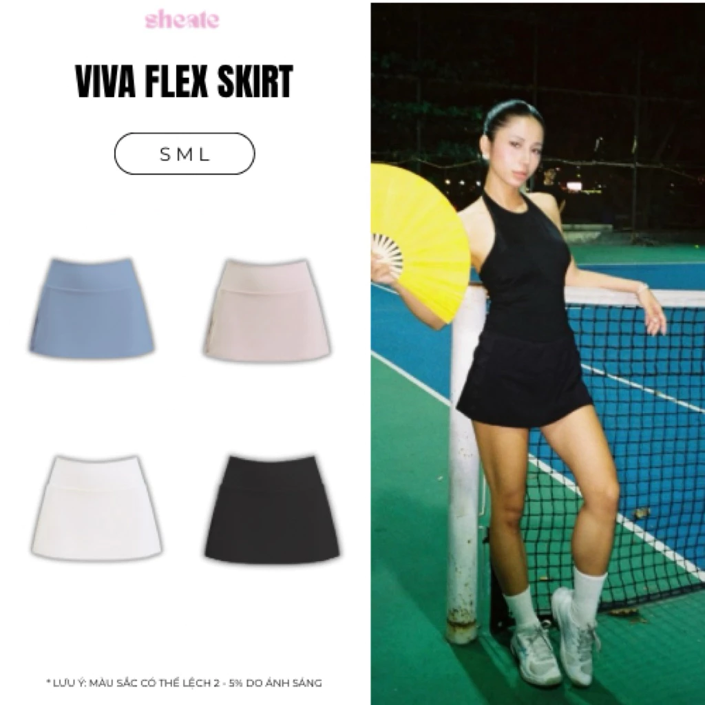 VIVAFLEX SKIRT | chân váy THỂ THAO NỮ LƯNG CAO CO GIÃN – CÓ QUẦN BÊN TRONG
