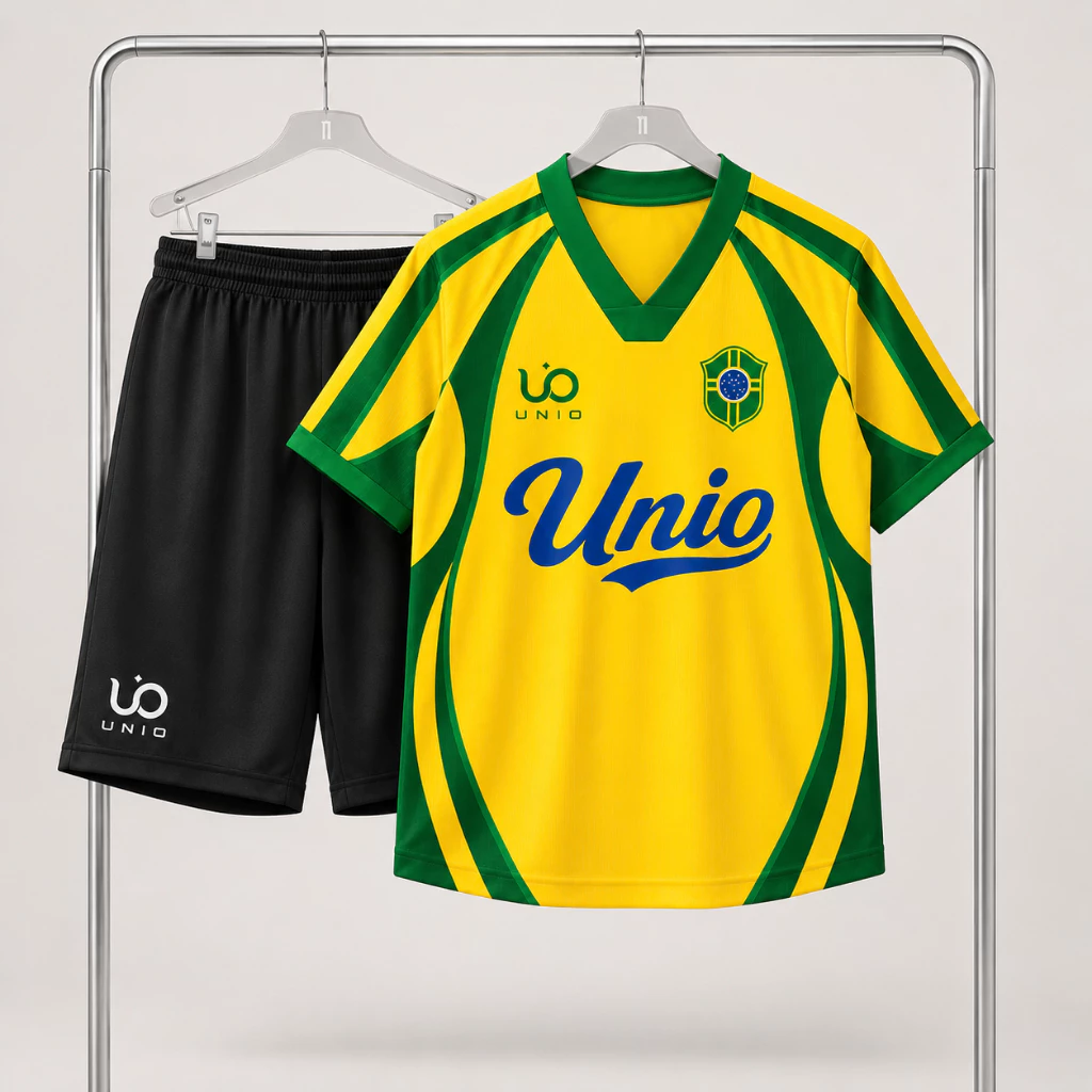[UNIO-V-BRA] In tên số áo - Áo bóng đá baarrraz vàng mẫu mới nhất-năng động cá tính - Hàng thun lạnh cao cấp