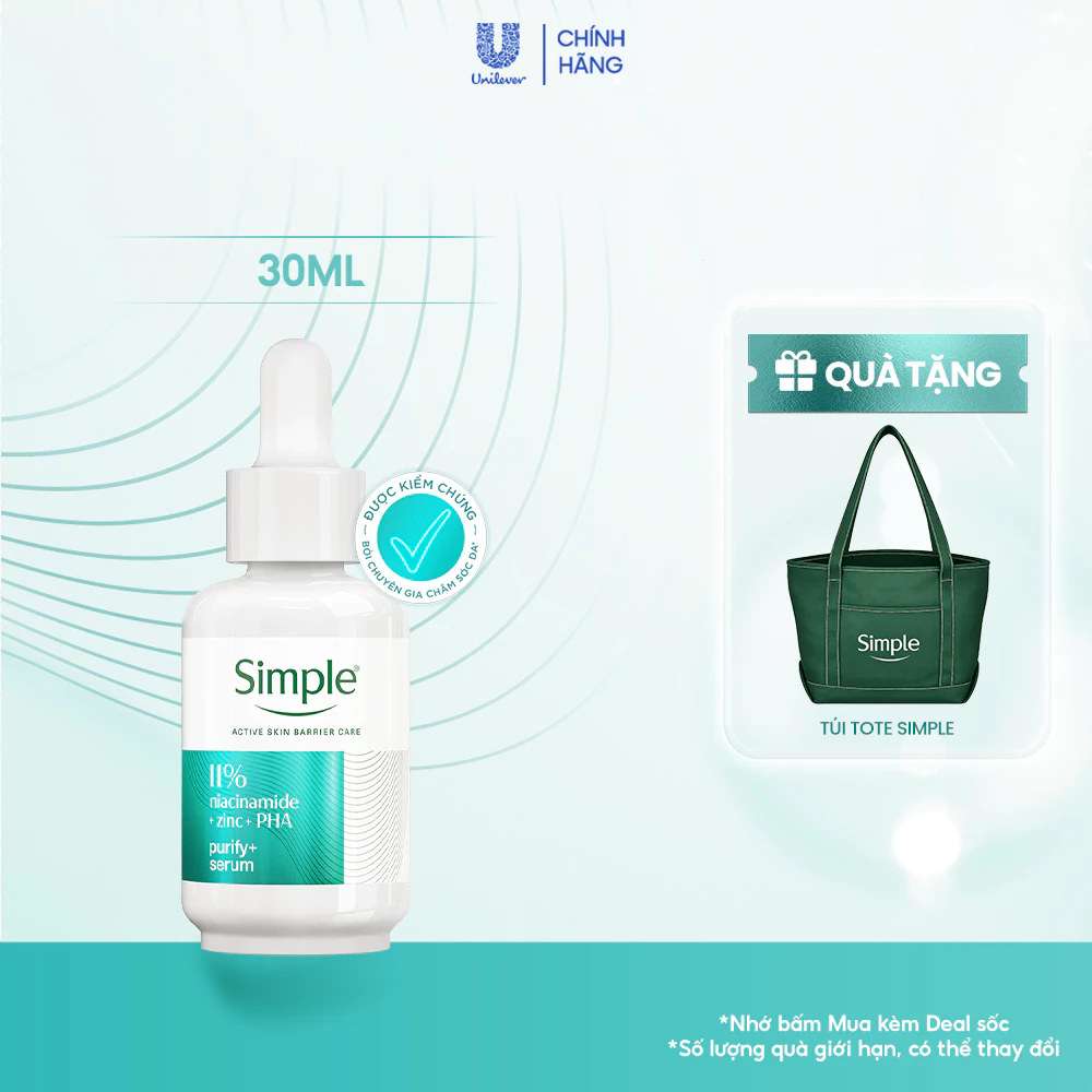 [Live] [MỚI] Serum Simple Kiềm Dầu Giảm Mụn 30ml