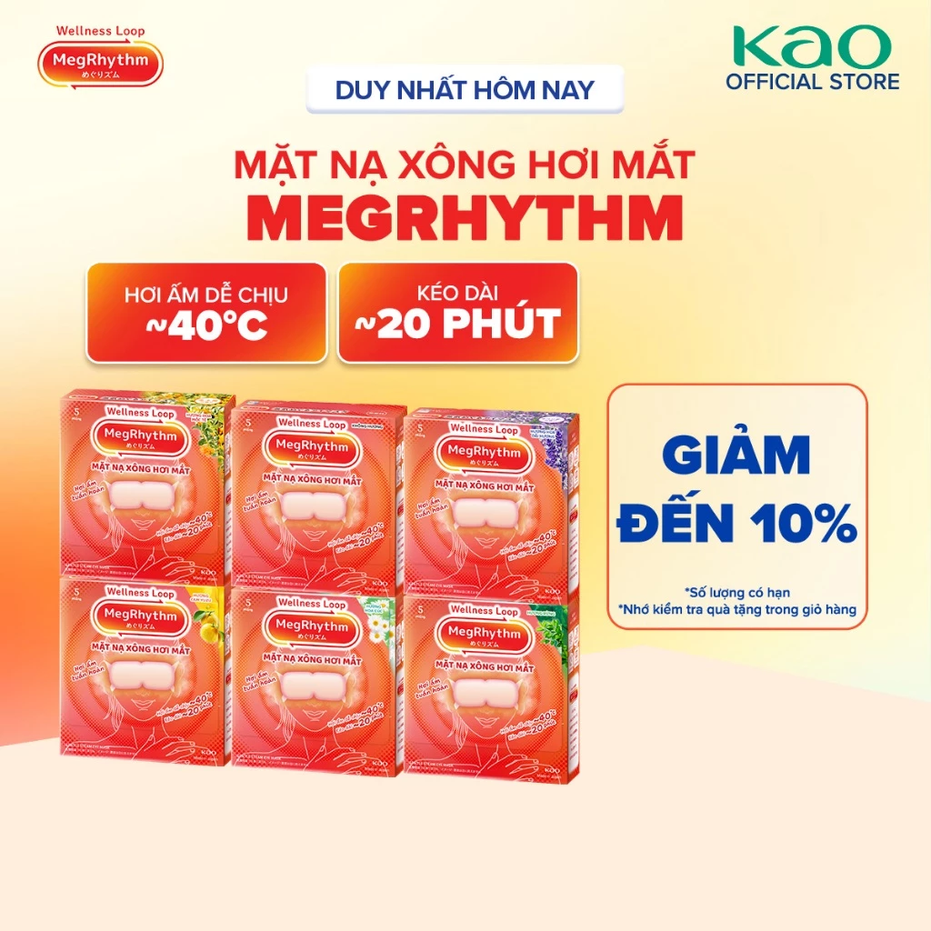 (Chọn hương) Mặt Nạ Xông Hơi Mắt Megrhythm 5 Miếng/ Hộp
