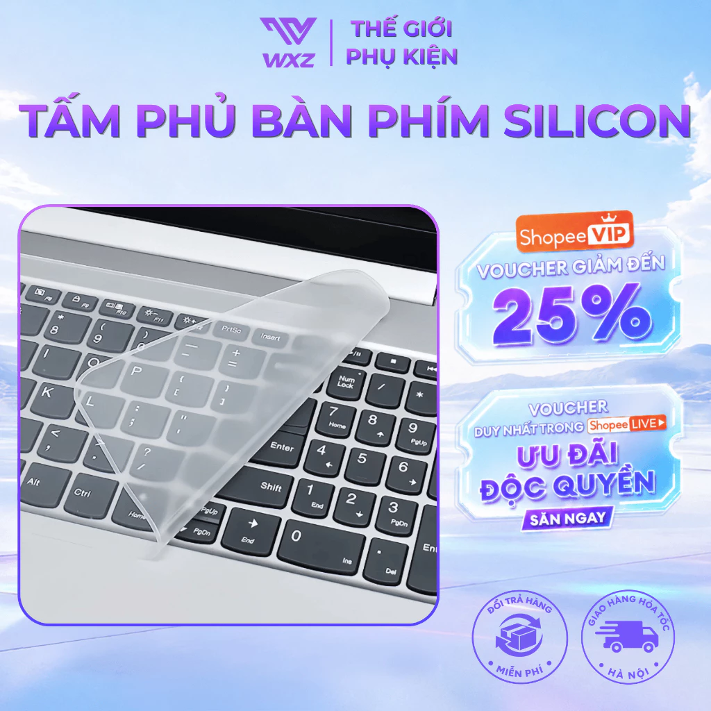 Tấm Phủ Bàn Phím Laptop Silicon 13-17 Inch, Chống Nước Chống Bụi, Bảo Vệ Phím Hiệu Quả, Dễ Vệ Sinh