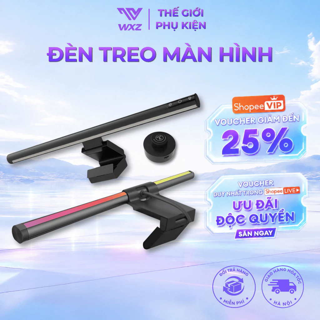 Đèn Treo Màn Hình Bảo Vệ Mắt 5 Chế Độ Sáng, Cảm Ứng, Điều Chỉnh Độ Sáng, Đèn Màn Hình Cho PC, Laptop
