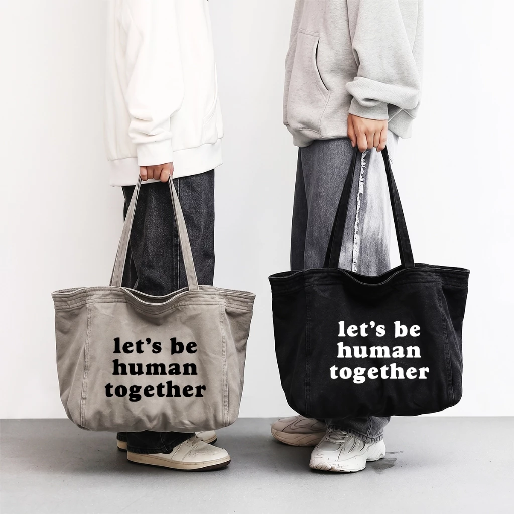 Túi Tote Vải Canvas Nam Nữ Cỡ Lớn Phong Cách Vintage Đeo Vai Đi Học Đi Chơi Cao Cấp - Túi Tote Streetwear Basic - TVIN43