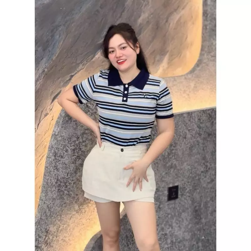 366 BIGGSIZE Quần váy kaki nữ dáng chữ a ngắn cạp cao