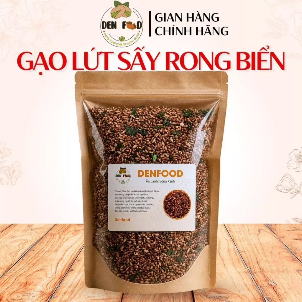 1kg Gạo Lứt Sấy Rong Biển Giòn Ngon Vừa Vị - Ăn Vặt Denfood