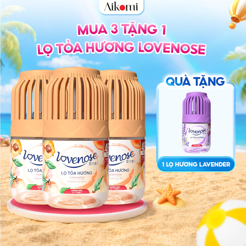 [MUA 3 TẶNG 1] Lọ tỏa hương Lovenose thơm tự nhiên dễ chịu sáp thơm phòng khử mùi 45 ngày - 180ml