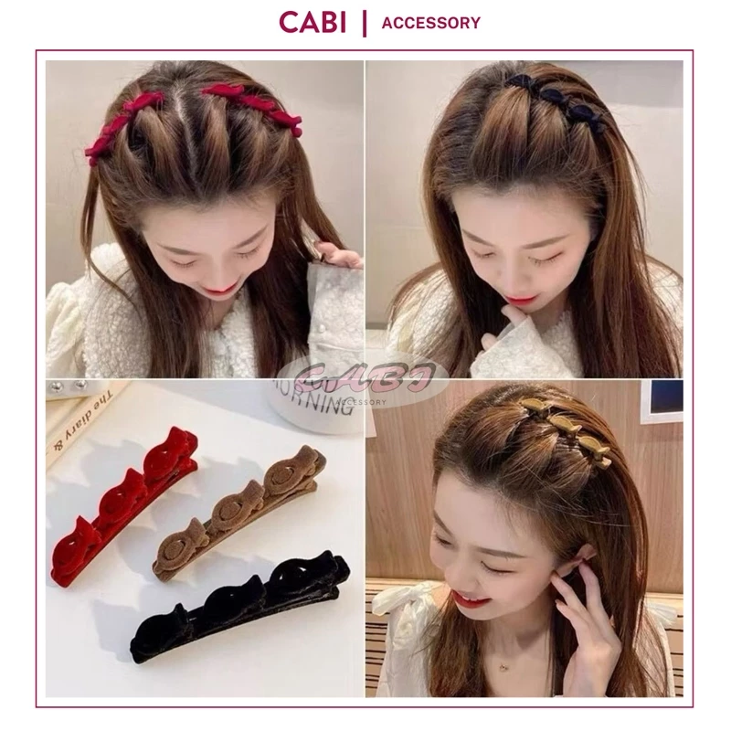 CB119 Kẹp tóc mái bằng nhung nhiều tầng phong cách Hàn siêu xinh