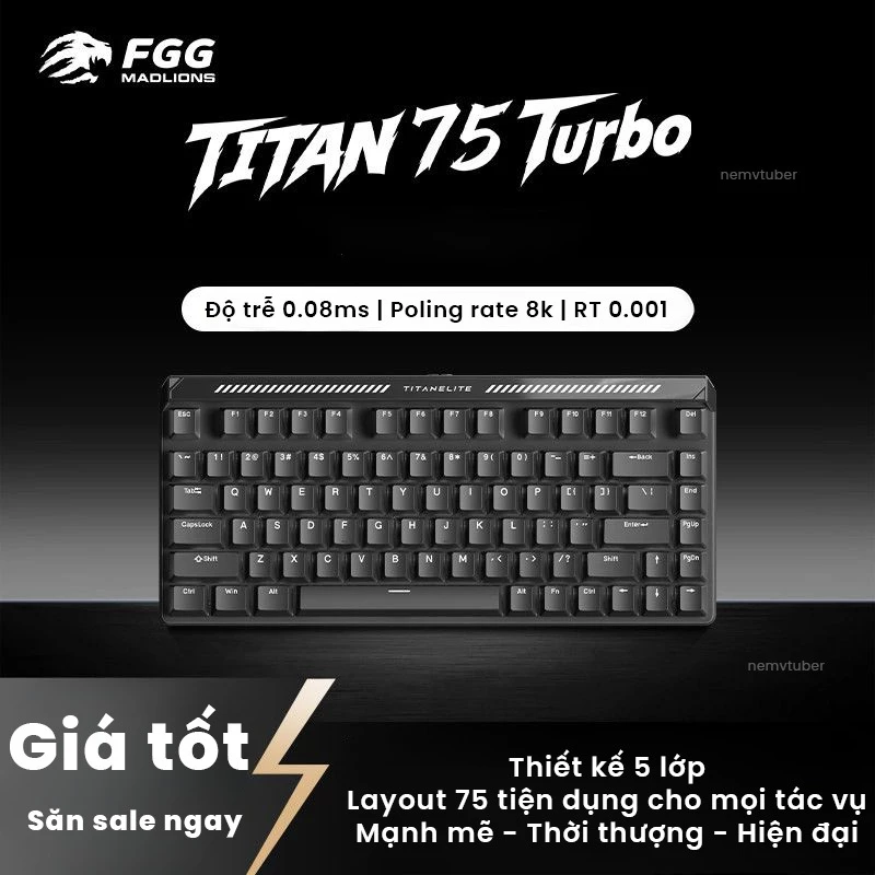 [NEW-BH12T] Bàn phím Gaming Madlions Turbo68/Turbo75 - RGB - 8000hz - Rapid Trigger - SOCD