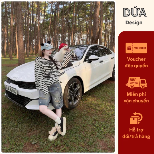 P35 Set Áo 2 Món He Lo Kit Ty Hoạ Tiết In Cute Siêu Xinh Chất Phông Giấy Mềm Mịn Thoang Mát