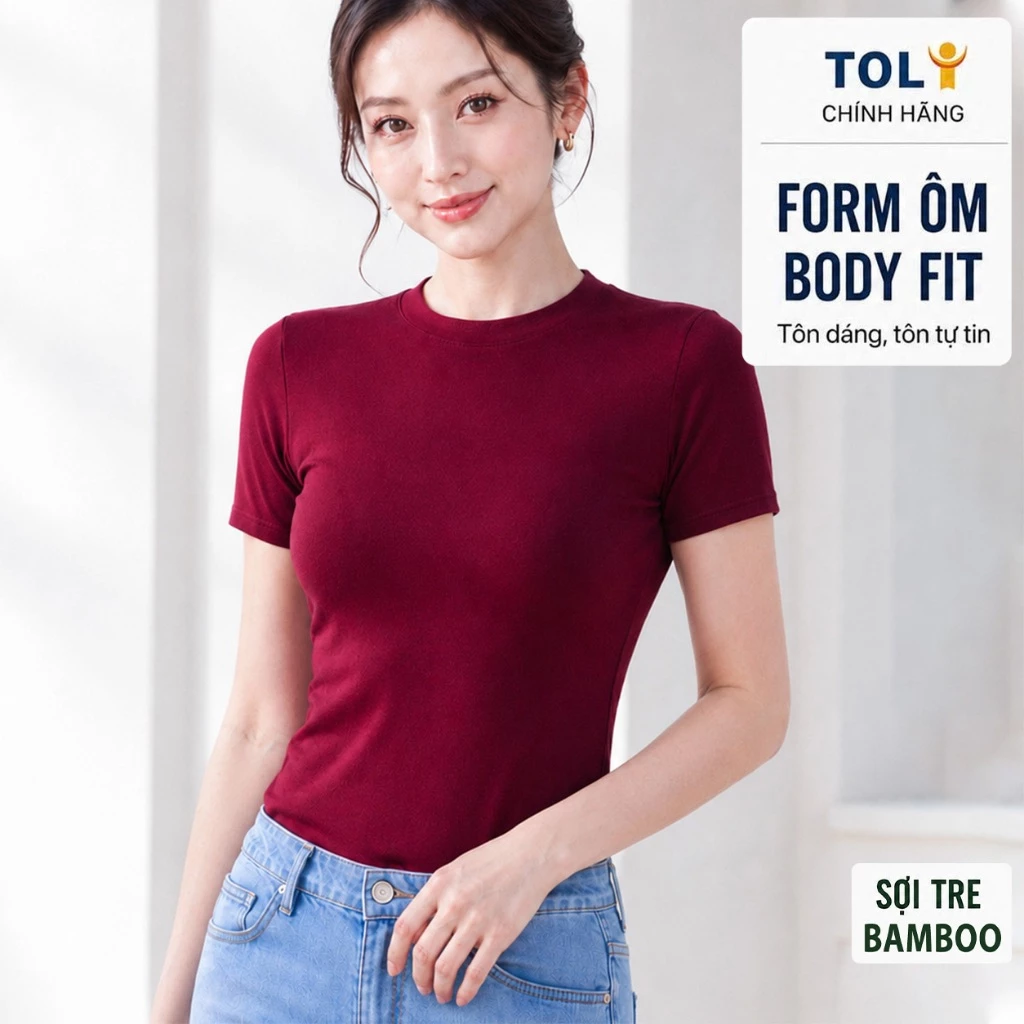 Áo thun nữ BodyFit TOLI BSF36 – Thun sợi tre mềm mát, form ôm tôn dáng, co giãn mặc mỗi ngày