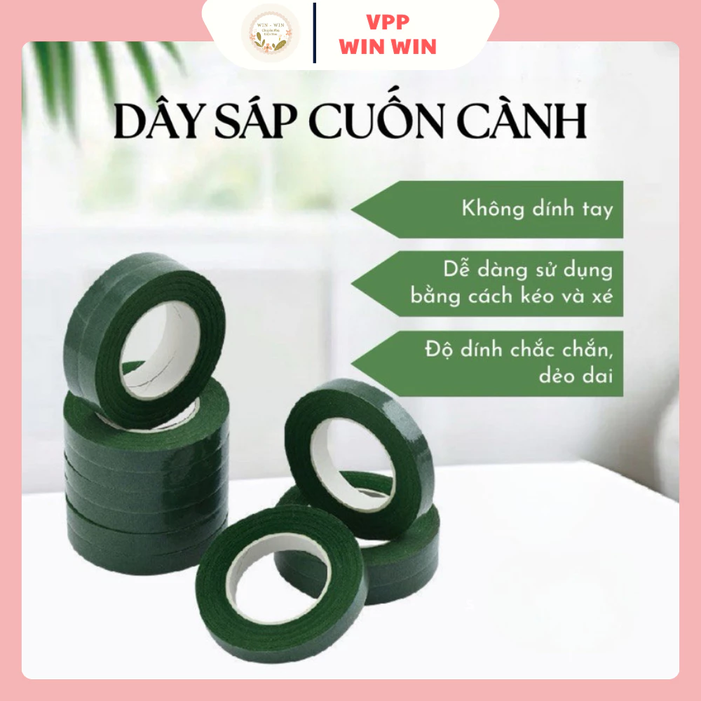 Keo Sáp Quấn Cành, Băng Dính Sáp, Băn Dính Cuốn Cành, Cuộn Băng Keo Làm Hoa Handmade, Quấn Cành Hoa Kẽm Nhung