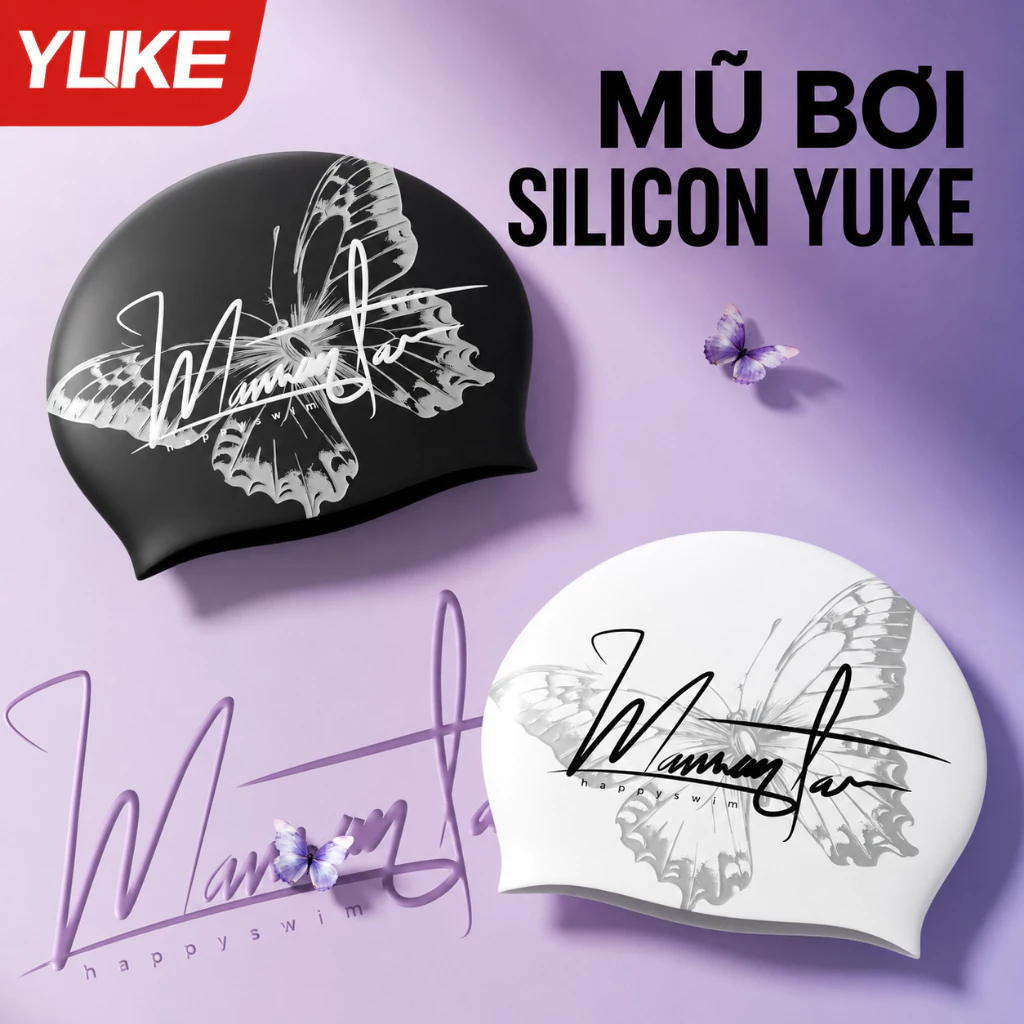Mũ bơi cho tóc dài Shiwei Ylike, trùm đầu đi bơi silicon mềm, không đau đầu, không kéo tóc, thoải mái khi bơi GJ038