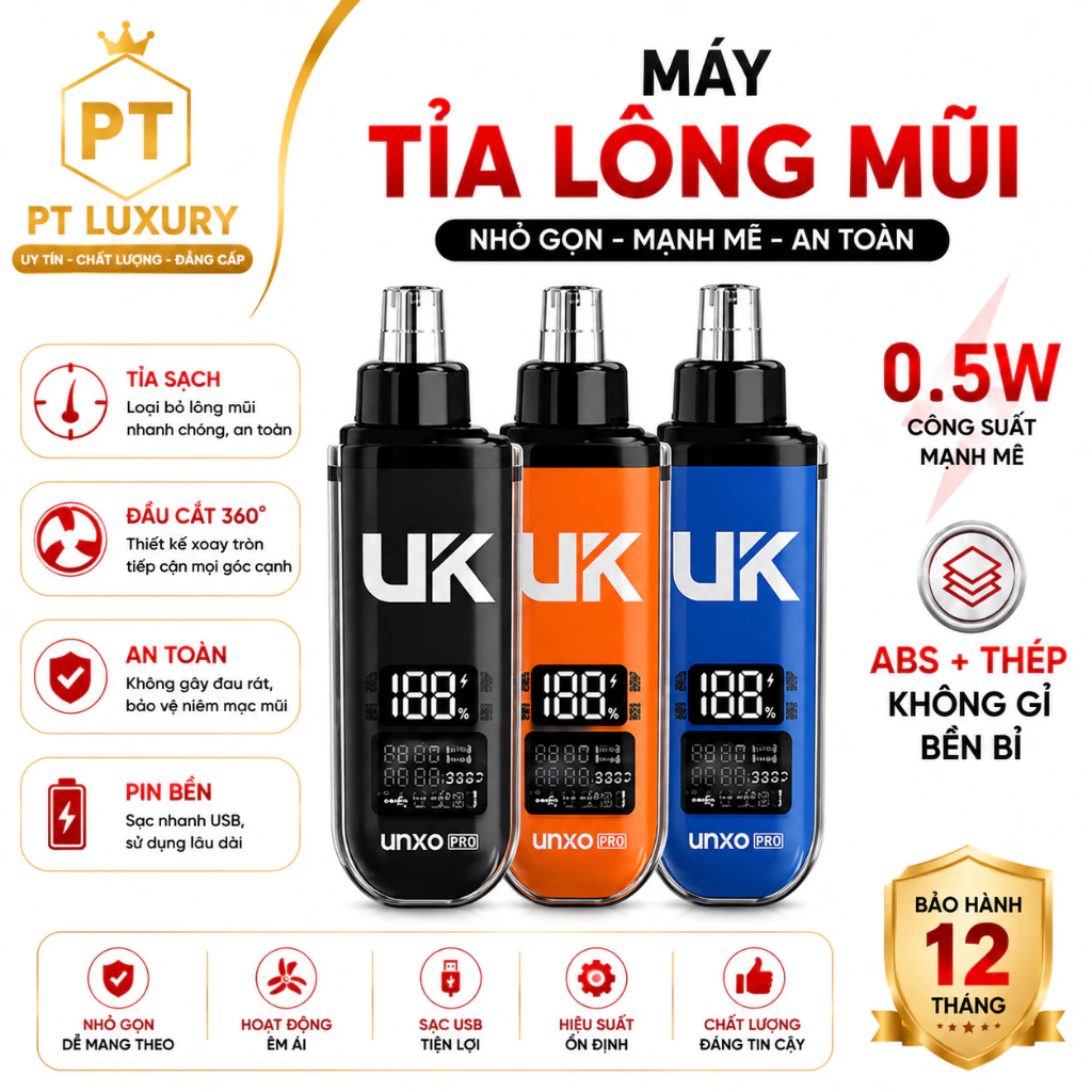 Máy cắt tỉa lông mày lông mũi điện mini UNKA, Sử dụng pin sạc, Vệ sinh dễ dàng